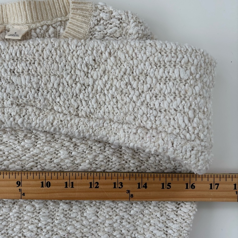 Anthropologie MOTH Women's Cream Ivory Arbor Sweater Wool Blend Crewneck  Small - Picture 8 of 9